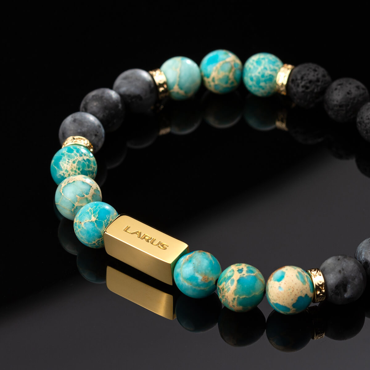 larus-beaded-bracelet-men-bracelet-blue-lagoon-gold-imperial-jasper-larvikite-lava-stone-ferfi-gyongy-karkoto-csaszar-jaspis-larvikit-lavako-karkoto-arany-diszekkel-sl06 #szín_arany